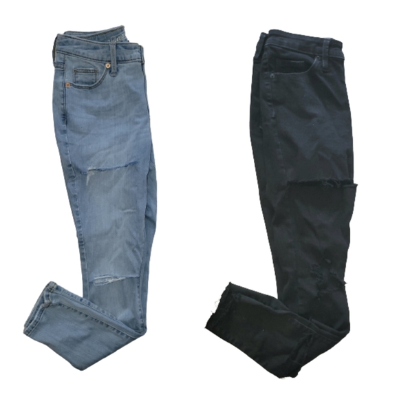 Universal Thread 2 Pair Ladies Mid Rise Skinny Jeans Bundle Distressed Size 2/26 - Picture 15 of 16